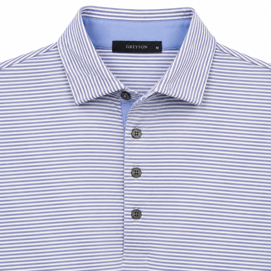 Greyson Men's SARANAC Stripe Polo - ARCTIC STORM