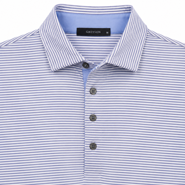 Greyson Men's SARANAC Stripe Polo - ARCTIC STORM