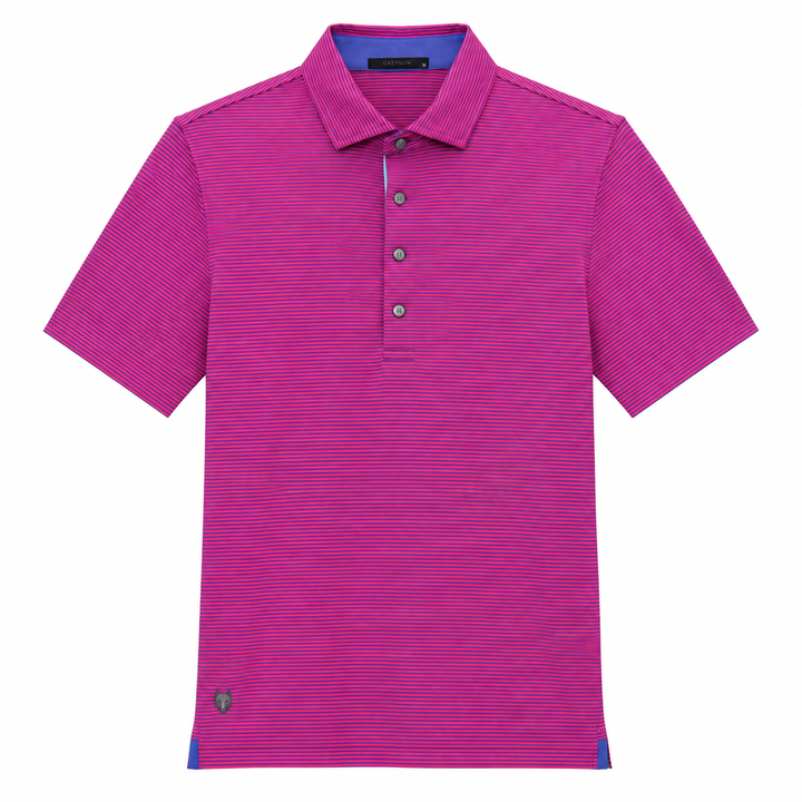 Greyson Men's SARANAC Stripe Polo - TWILIGHT FLAMINGO