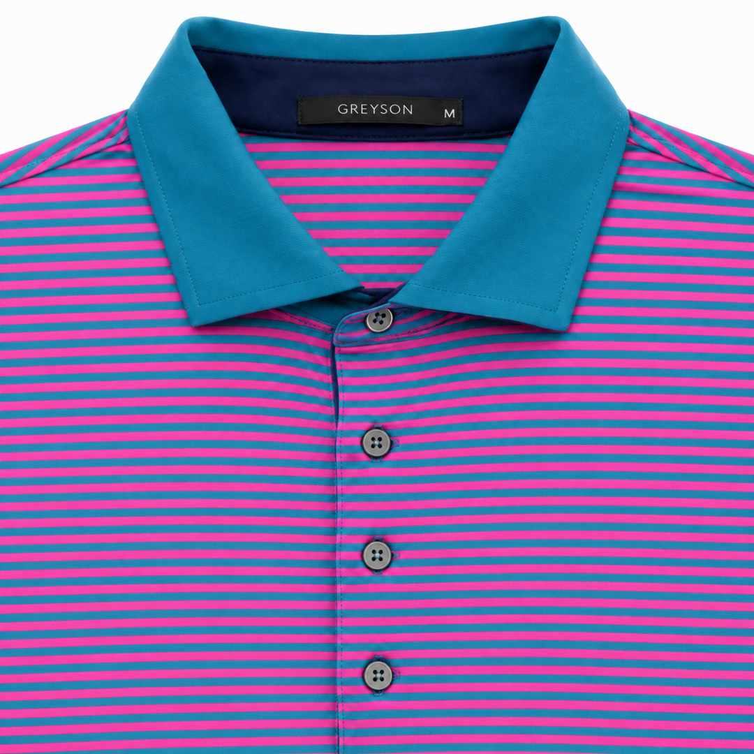 Greyson Men's CHOCTAW Stripe Polo - EMERALD RUBY