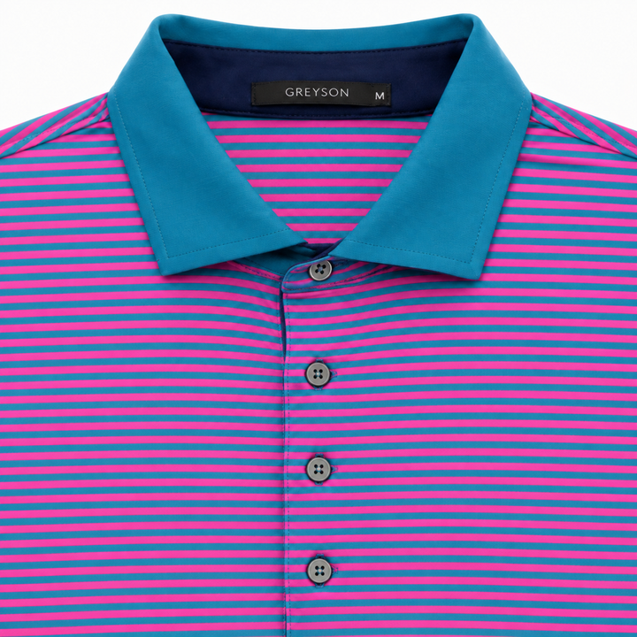 Greyson Men's CHOCTAW Stripe Polo - EMERALD RUBY