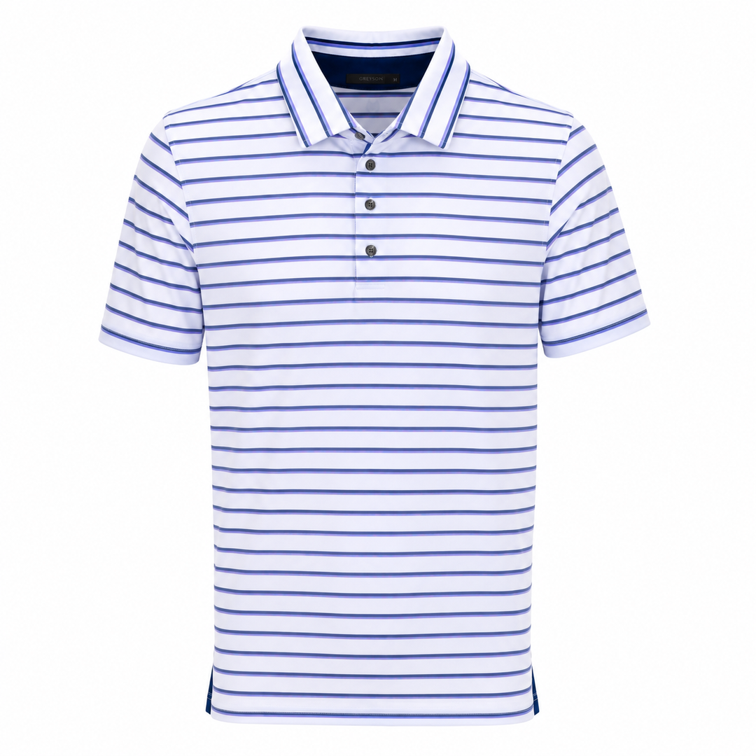Greyson Men's MISSOURIA Stripe Polo - ARCTIC SHARK BLUEBELL