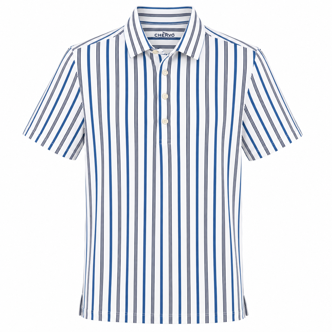 Chervo Men's ARCHITETTO Polo - WHITE BLUE