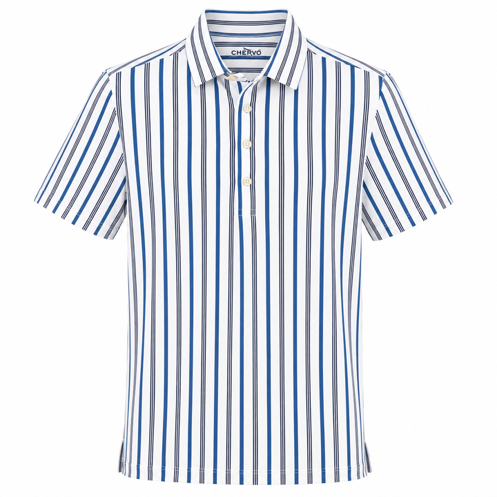 Chervo Men's ARCHITETTO Polo - WHITE BLUE