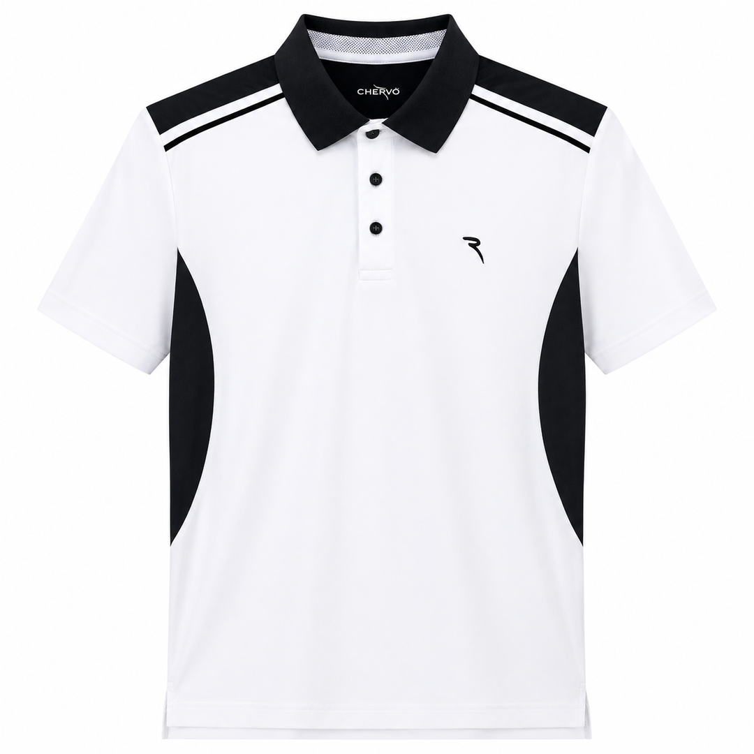 Chervo Men's AIDEN SPORT Polo - WHITE BLACK