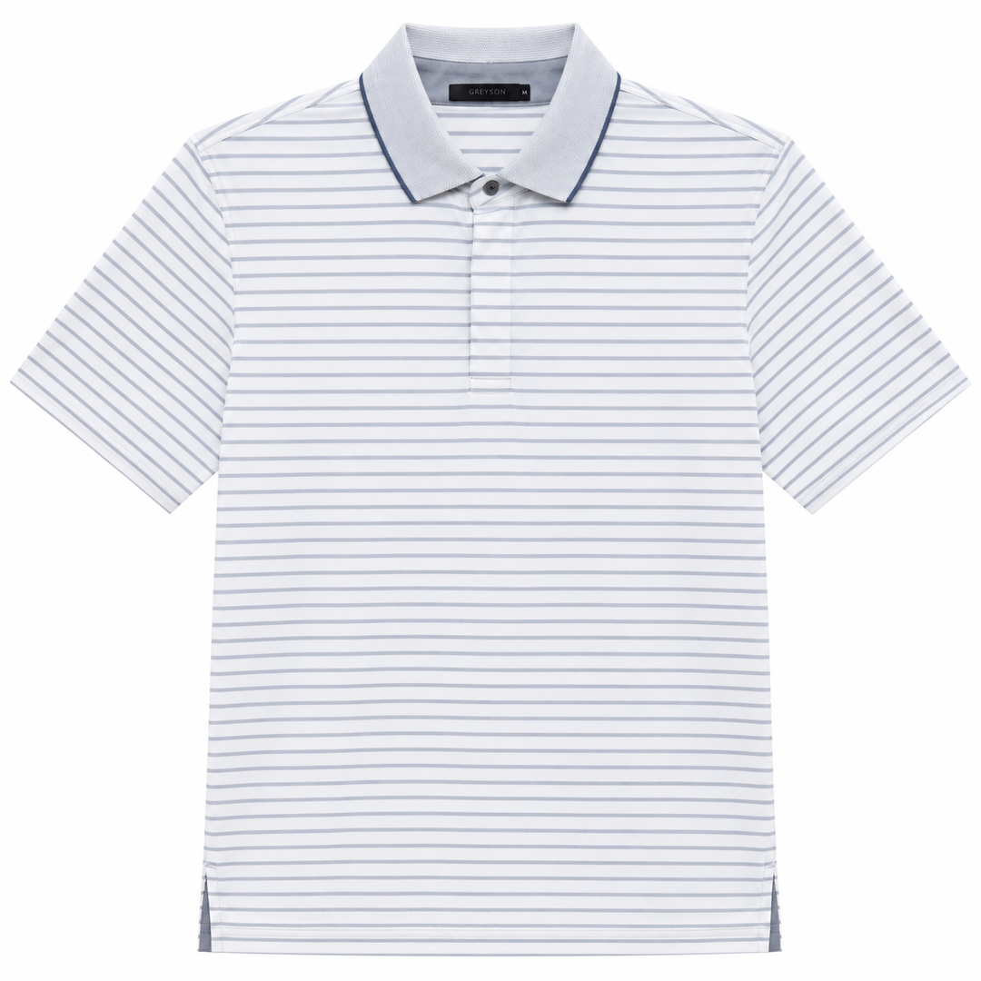 Greyson Men's CROW Stripe Polo - ARCTIC MIST