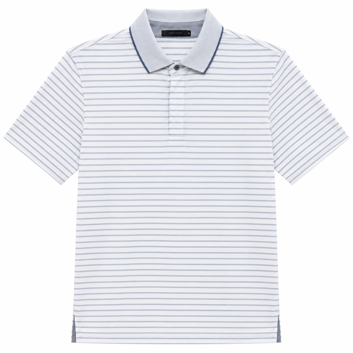 Greyson Men's CROW Stripe Polo - ARCTIC MIST