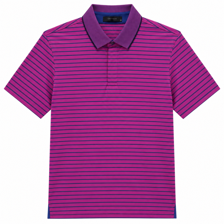 Greyson Men's CROW Stripe Polo - RUBY MARTIN