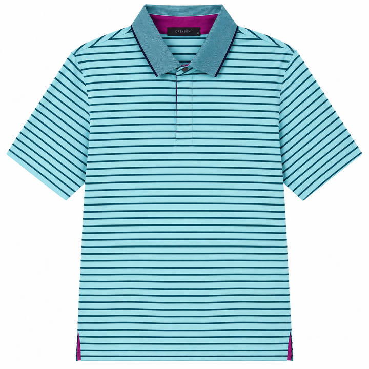 Greyson Men's CROW Stripe Polo - JASPER EMERALD