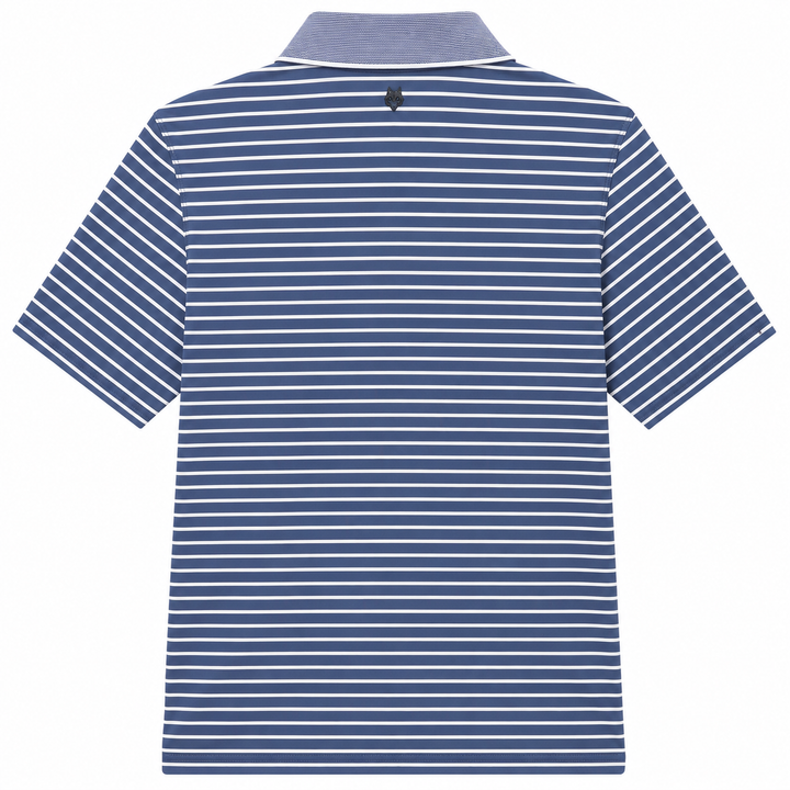 Greyson Men's CROW Stripe Polo - SHARK ARCTIC