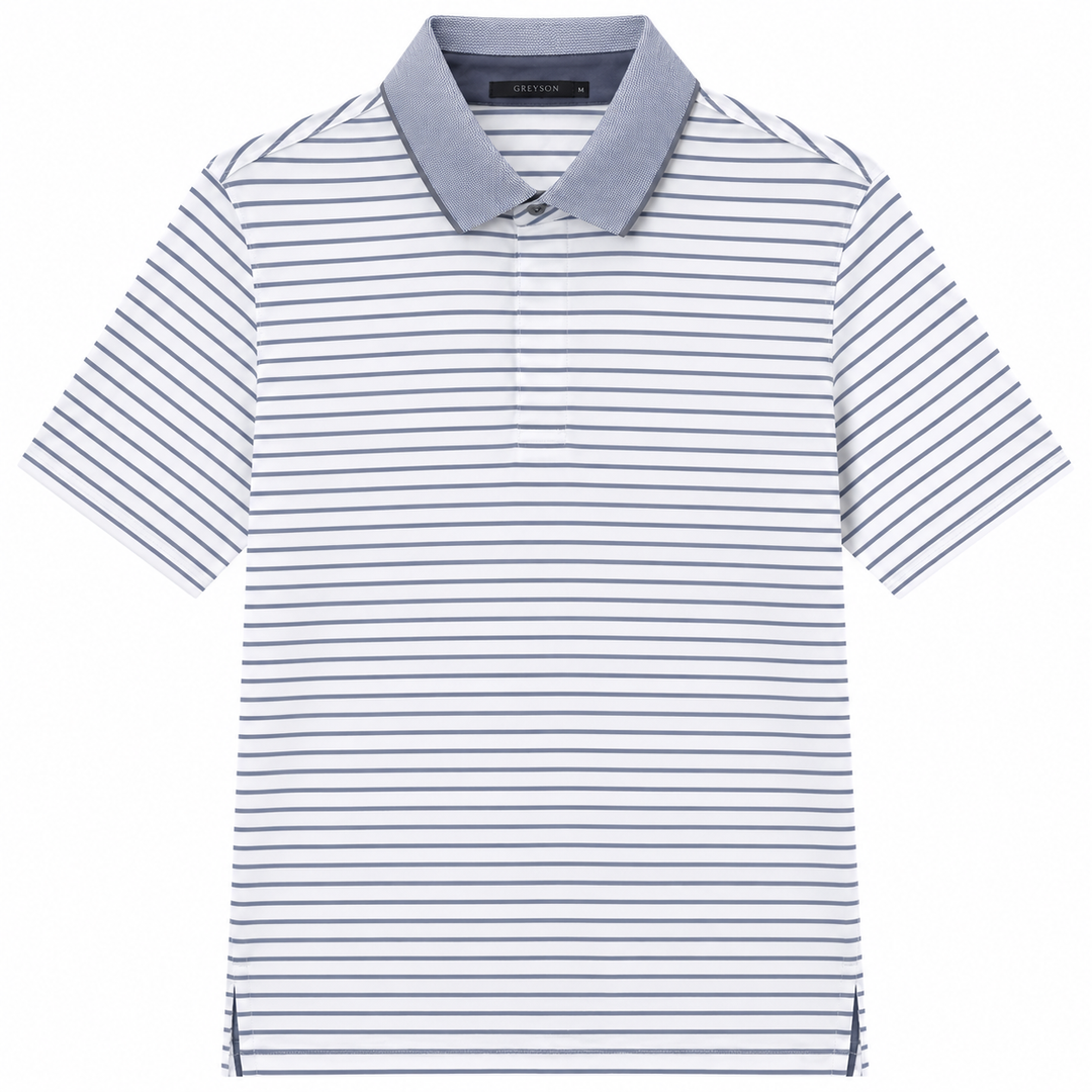 Greyson Men's CROW Stripe Polo - ARCTIC SPARROW