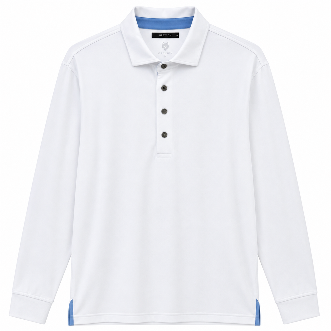 Greyson Men's KAYA Long Sleeve Polo - WHITE