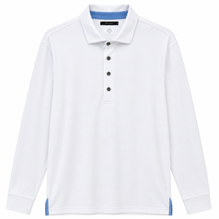 Greyson Men's KAYA Long Sleeve Polo - WHITE