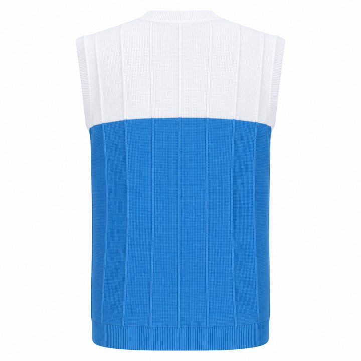 Chervo Men's NEWZEALAND Cotton Vest  - WHITE / ROYAL BLUE