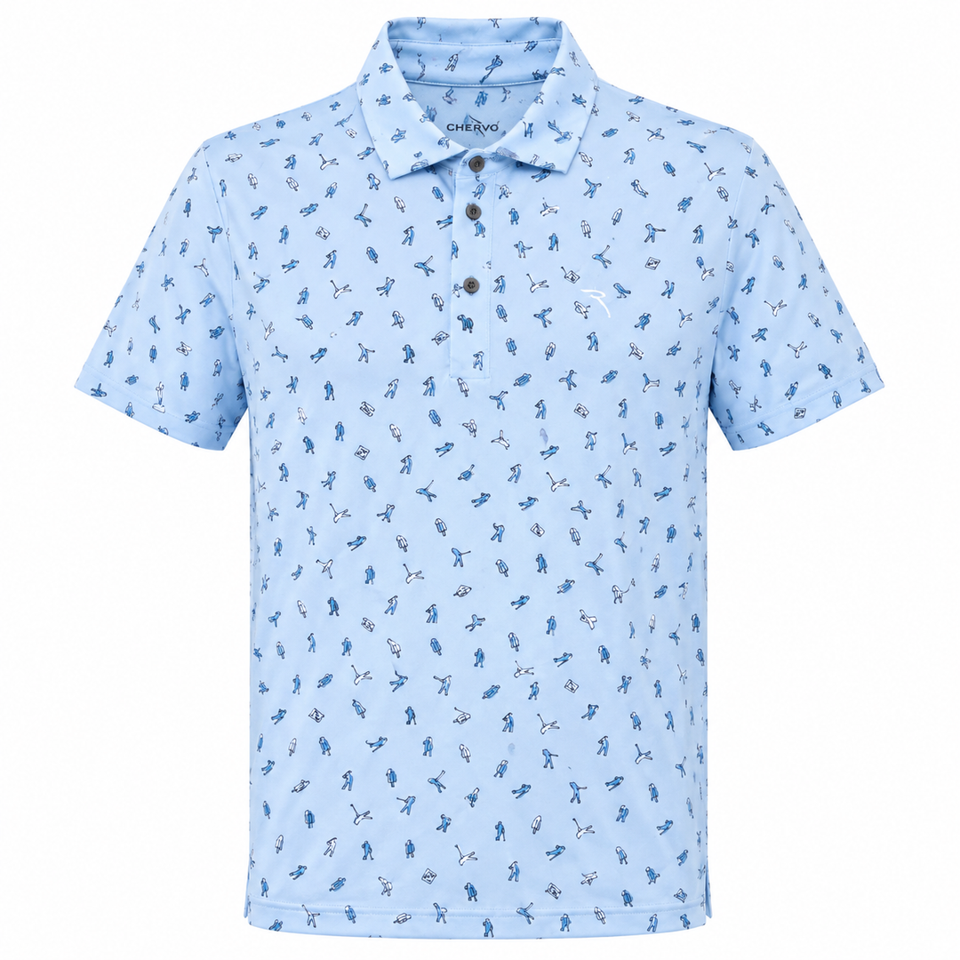Chervo Men's ALBERGO Print Polo - BLUE