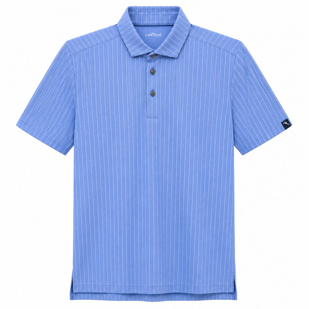Chervo Men's ARTIGLIO Stripe  Polo - BLUE / WHITE