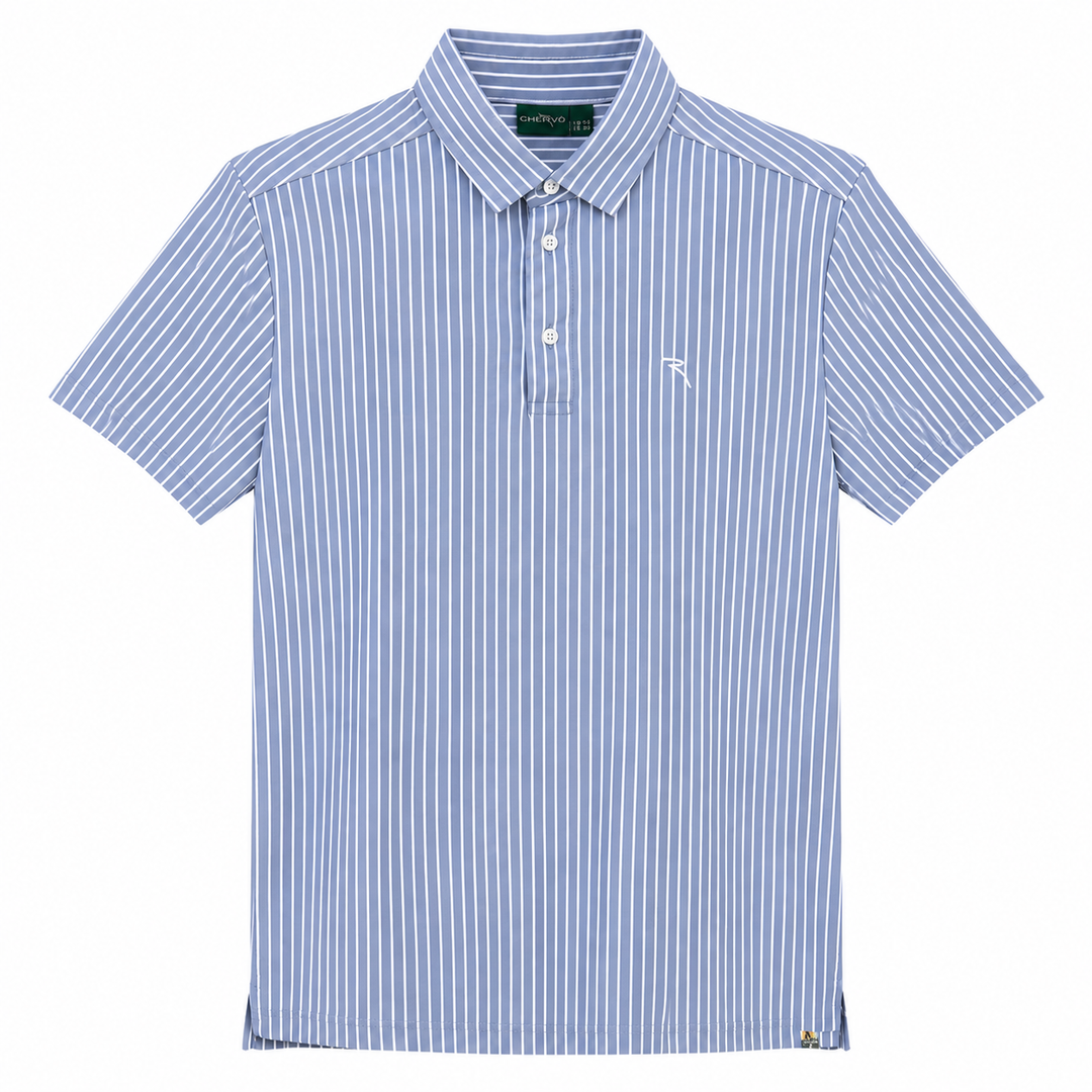 Chervo Men's AMOLLO Pique Stripe Polo - GREY / WHITE