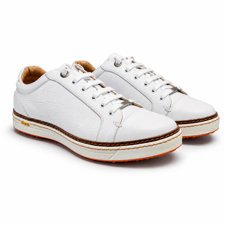 ROYAL ALBATROSS Men's CROCO Golf Shoe - WHITE