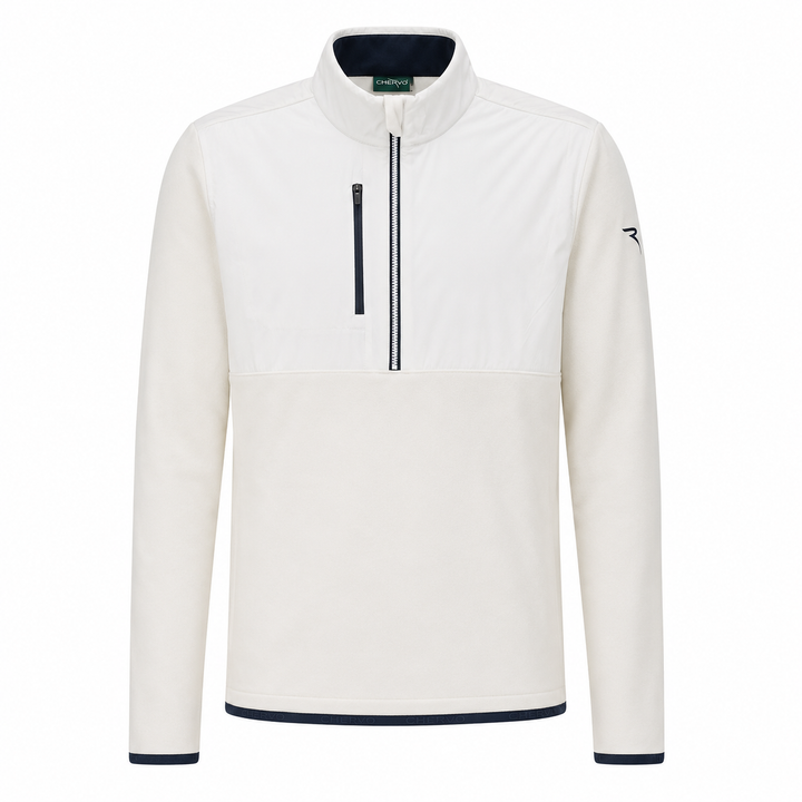 Chervo Men's PAPALEO Thermal 1/4 Zip Pullover - WHITE