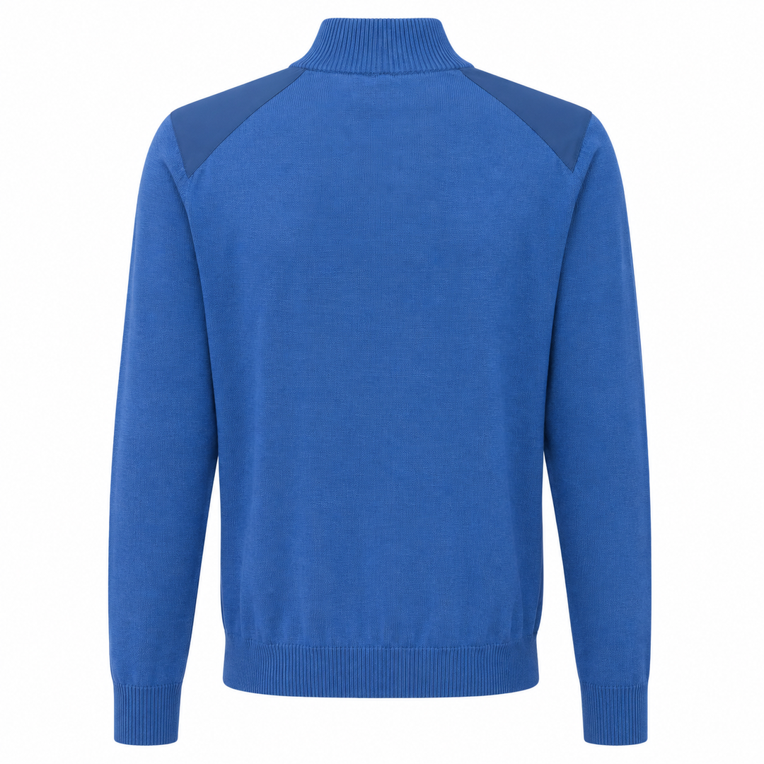 Chervo Men's NOBODY 100% Merino Wool 1/4-Zip Sweater - LIGHT BLUE