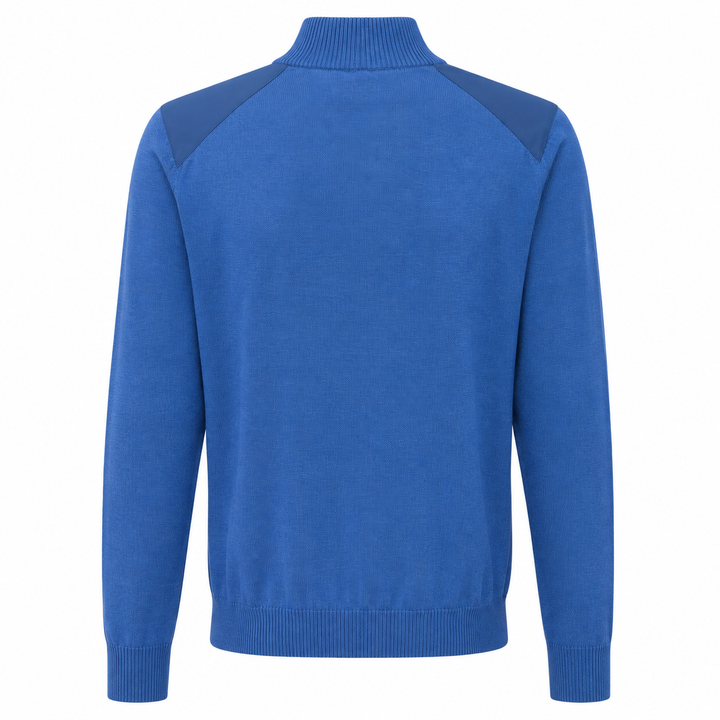 Chervo Men's NOBODY 100% Merino Wool 1/4-Zip Sweater - LIGHT BLUE