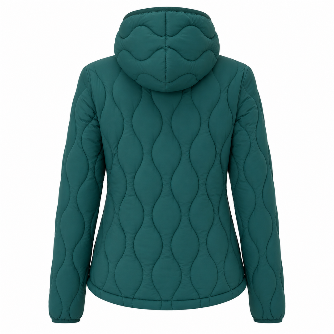 Chervò Women's MAJESTIC PRO-THERM® Hooded Quilted Golf Jacket - GREEN