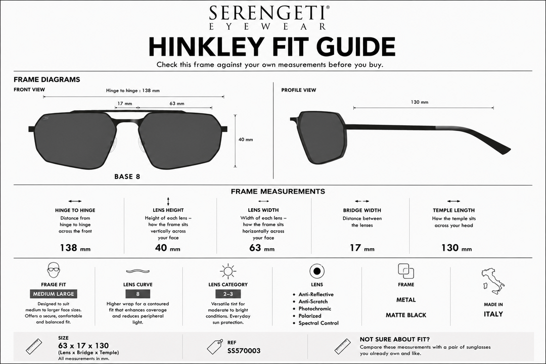 Serengeti HINKLEY Polarized Sunglasses - SHINY BRONZE