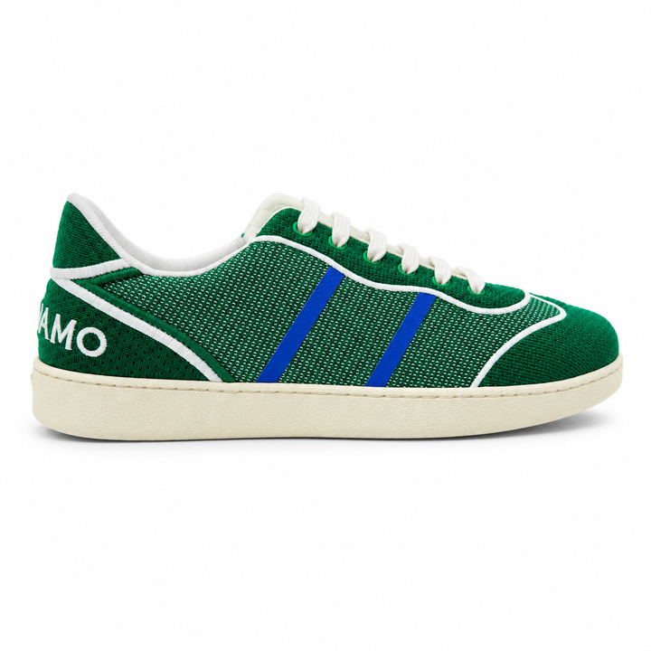 Ferragamo Men’s Dedalo Bright Green Fabric Sneakers