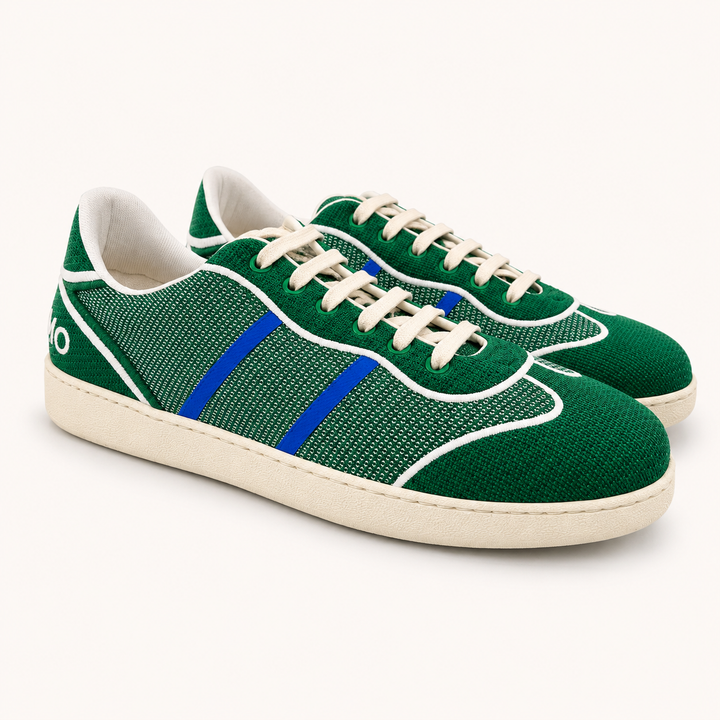 Ferragamo Men’s Dedalo Bright Green Fabric Sneakers
