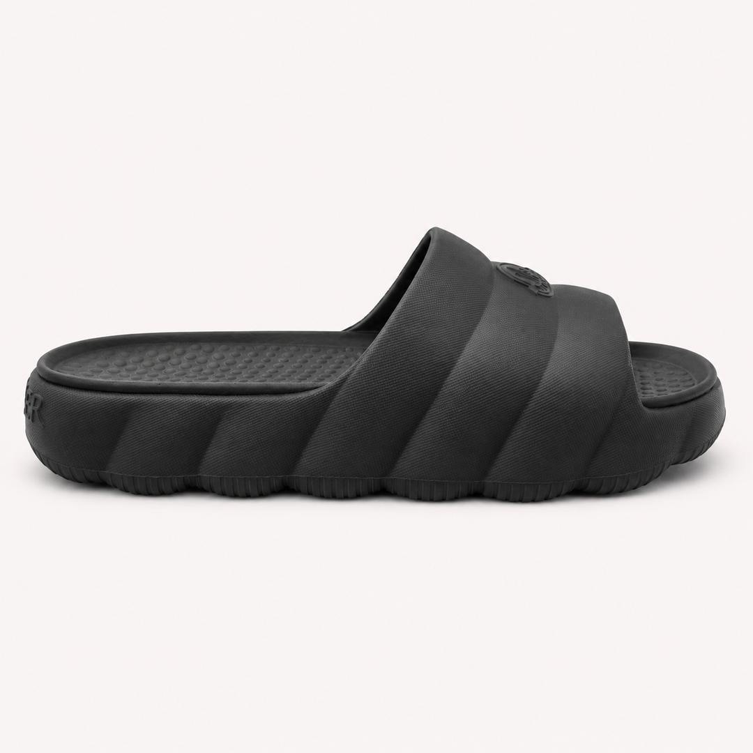 Moncler Men's Lilo Rubber Slides - BLACK