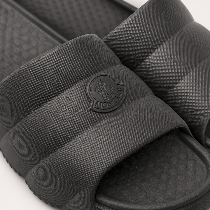 Moncler Men's Lilo Rubber Slides - BLACK