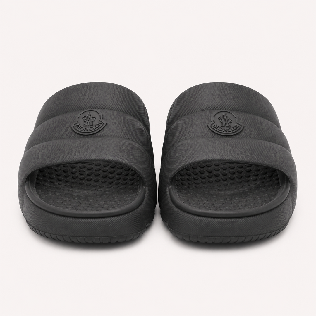 Moncler Men's Lilo Rubber Slides - BLACK