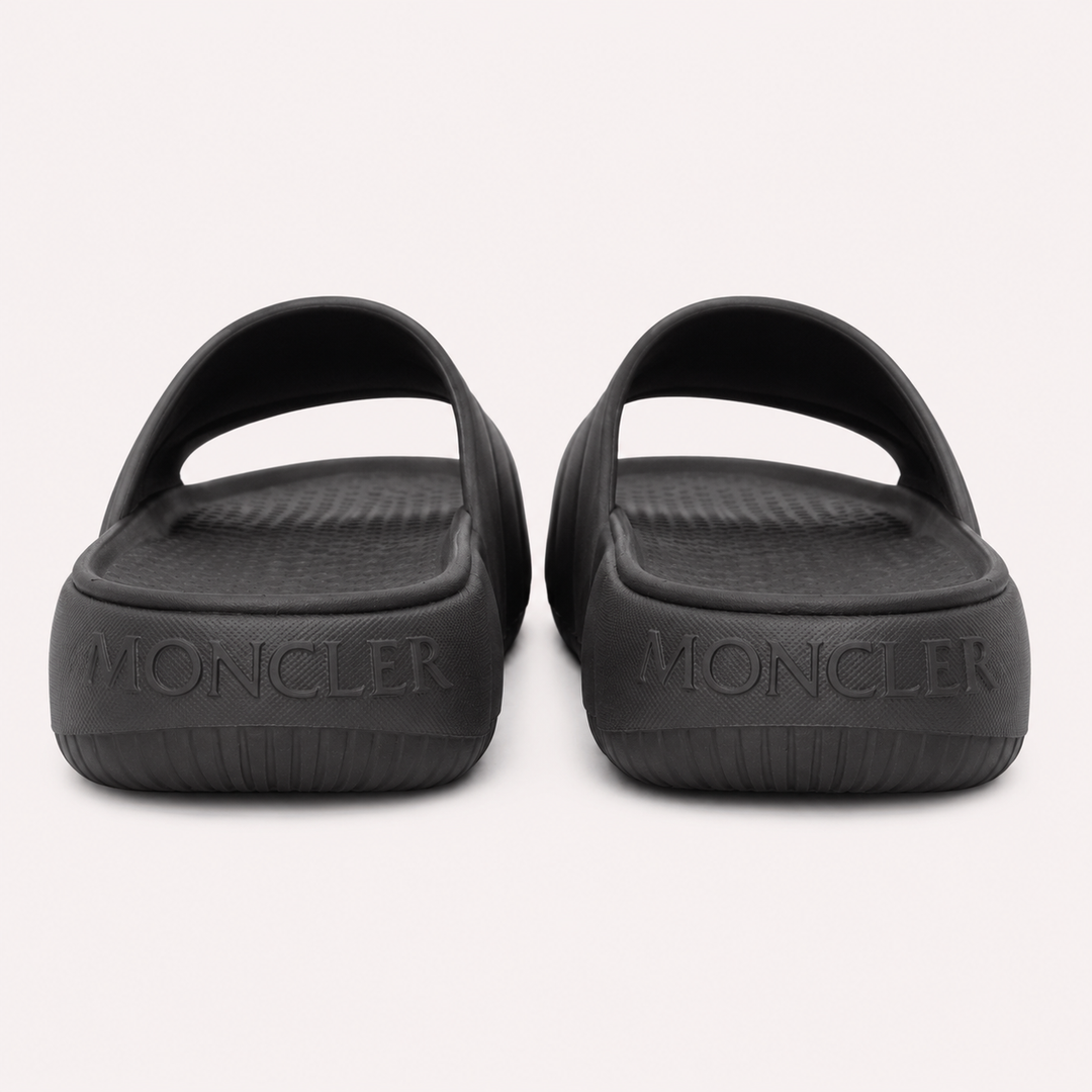 Moncler Men's Lilo Rubber Slides - BLACK