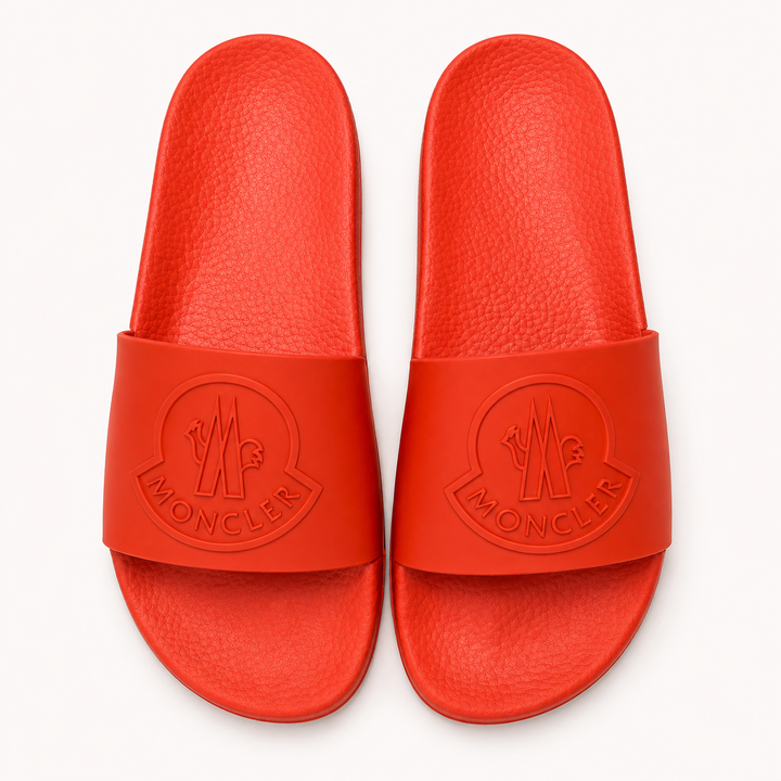 Moncler Men's Basile Rubber Slides - ORANGE