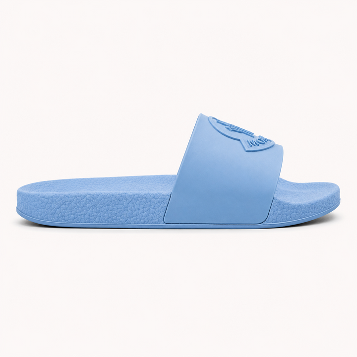 Moncler Men's Basile Rubber Slides - LIGHT BLUE