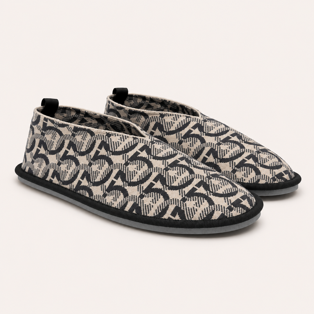 Ferragamo Women's Nomadic Stories Gancini Jacquard Moccasins – CHARCOAL BEIGE