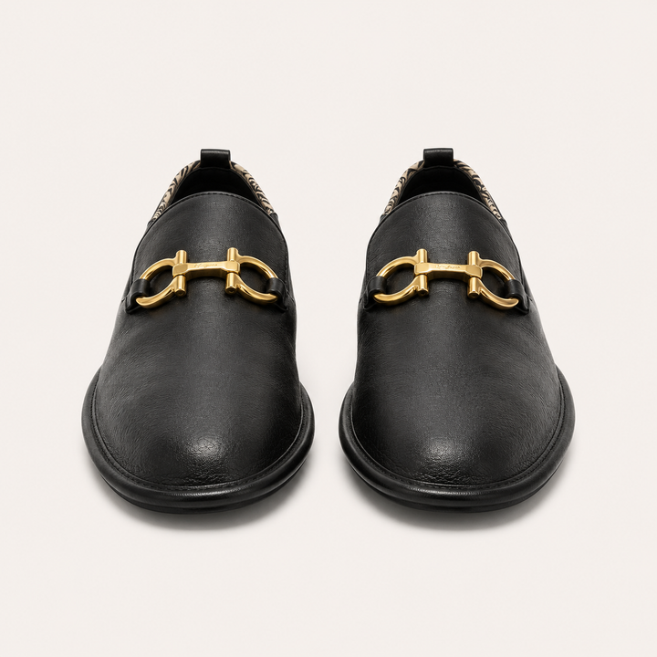 Ferragamo Women's Alete Gancini Leather Slip-On Shoes – BLACK