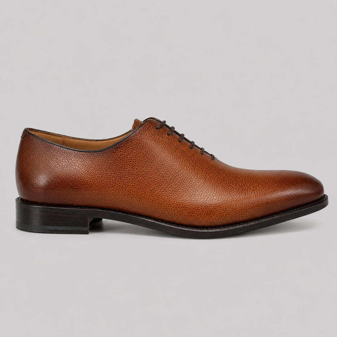 Ferragamo Men's Angiolo Plain Toe Leather Oxford Shoes – COGNAC