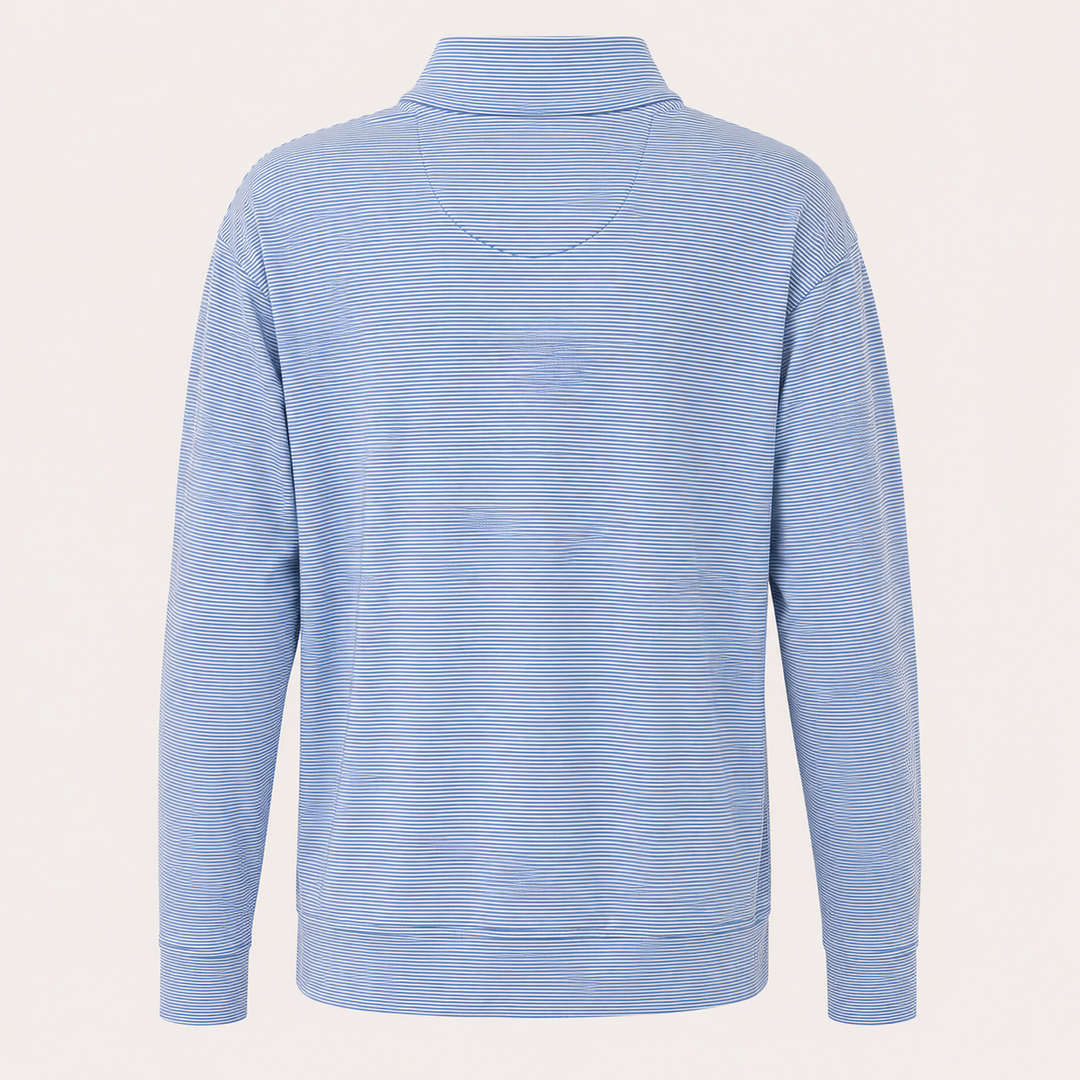 Donald Ross Mens Ltd Edition Classic Fit 1/2 Zip Micro Stripe Pullover - PROVENCE / CREAM