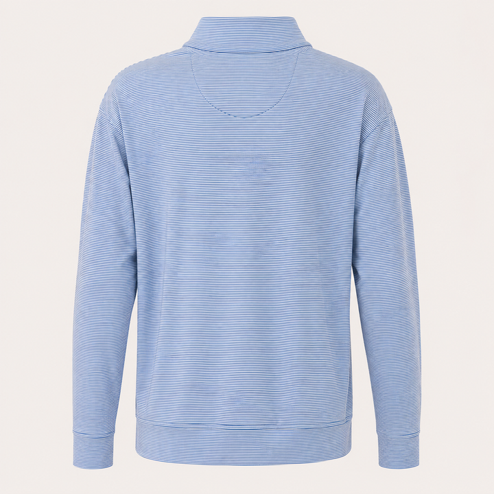 Donald Ross Mens Ltd Edition Classic Fit 1/2 Zip Micro Stripe Pullover - PROVENCE / CREAM