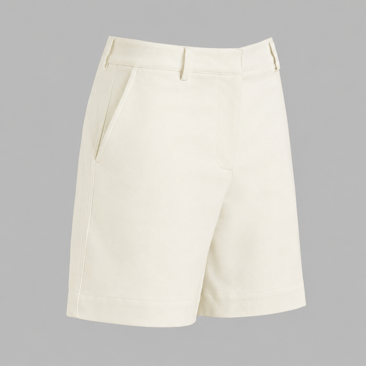 G/FORE WOMEN'S LTD RELEASE LINEN LONGLINE VACATION SHORT - CHALK WHITE