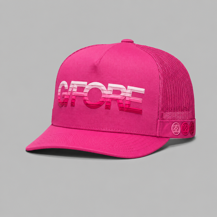 G/FORE MEN'S LTD EDITION 3D OMBRÉ G/FORE COTTON TWILL TRUCKER HAT -KNOCKOUT PINK