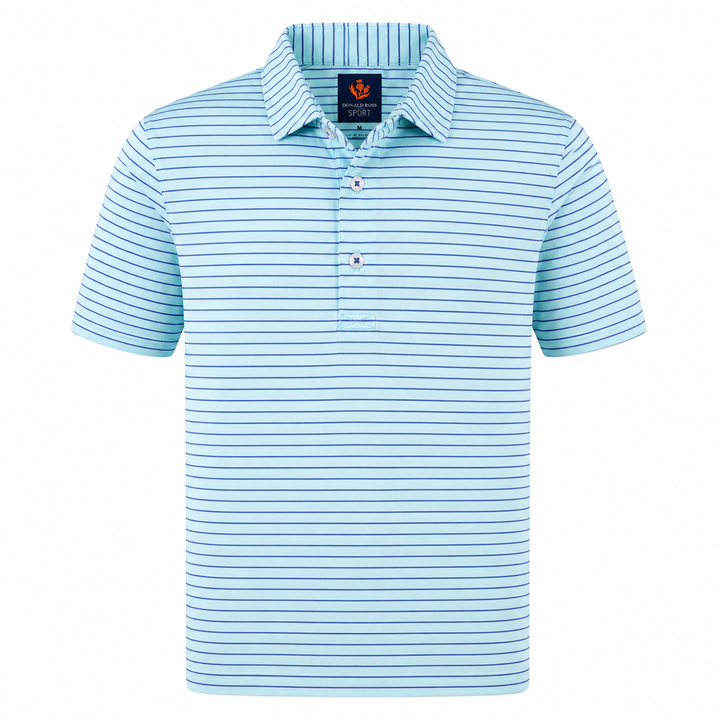 Donald Ross Mens Sport Fit ROSS Polo - POOL/ WHITE/ PERIWINKLE