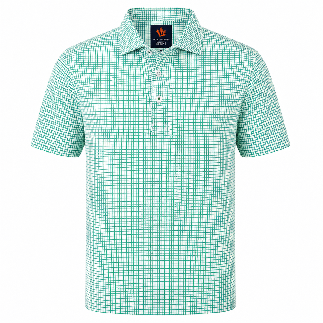 Donald Ross Mens Sport Fit CHARLIE Polo - WHITE / CLOVER