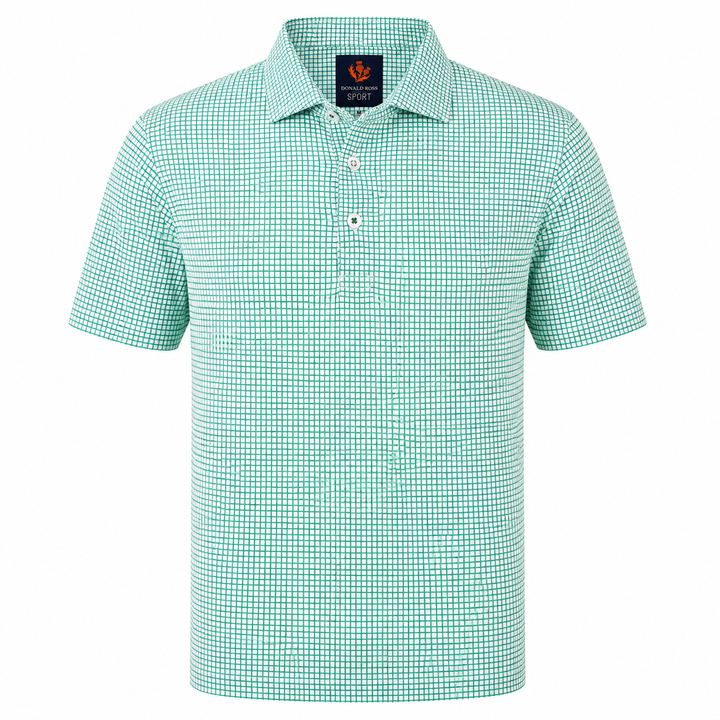 Donald Ross Mens Sport Fit CHARLIE Polo - WHITE / CLOVER