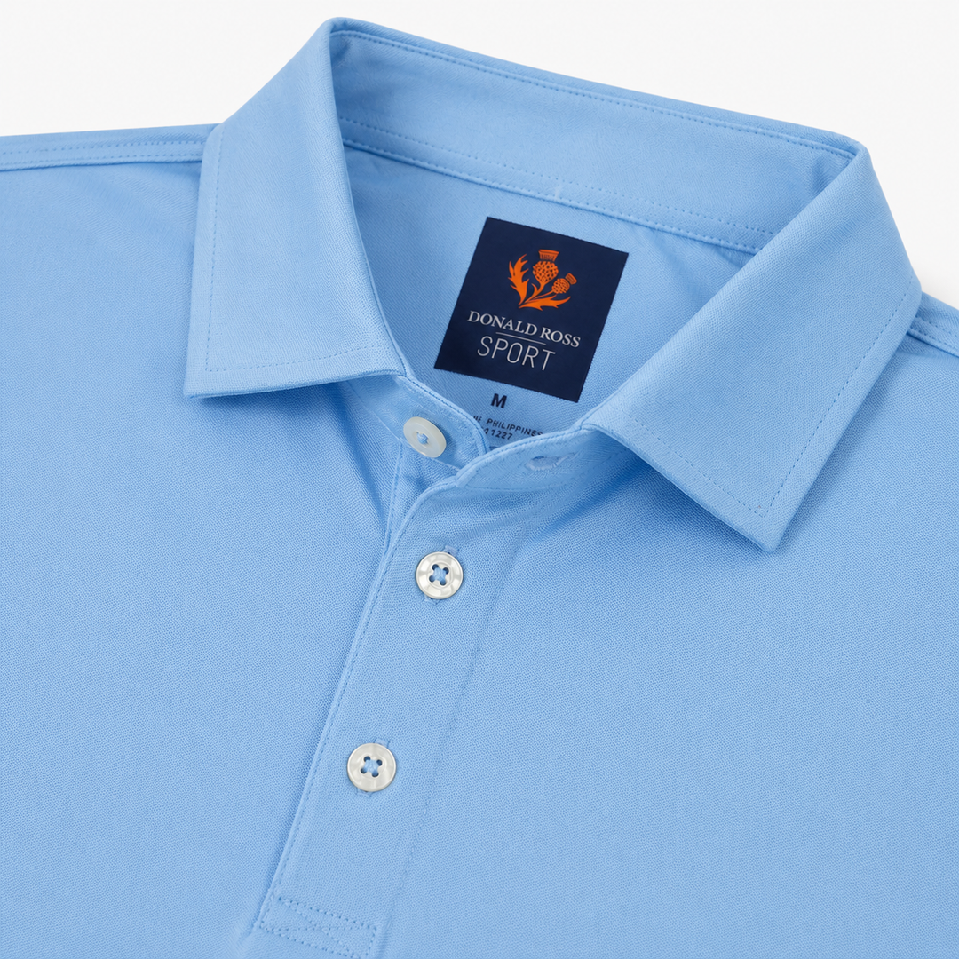 Donald Ross Mens Sport Fit DONNY Solid Pique Polo - NEPTUNE