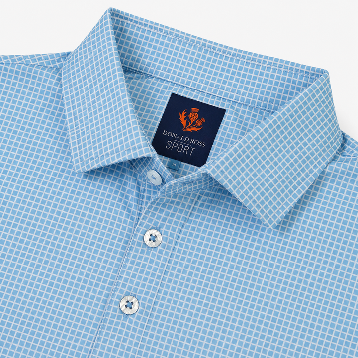 Donald Ross Mens Sport Fit CHARLIE Polo - NEPTUNE / WHITE