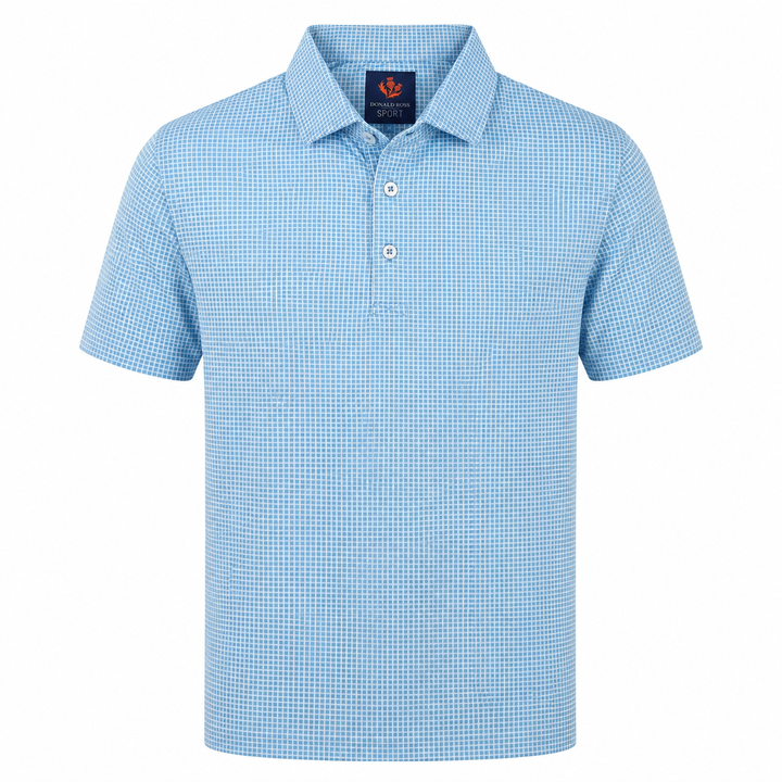 Donald Ross Mens Sport Fit CHARLIE Polo - NEPTUNE / WHITE