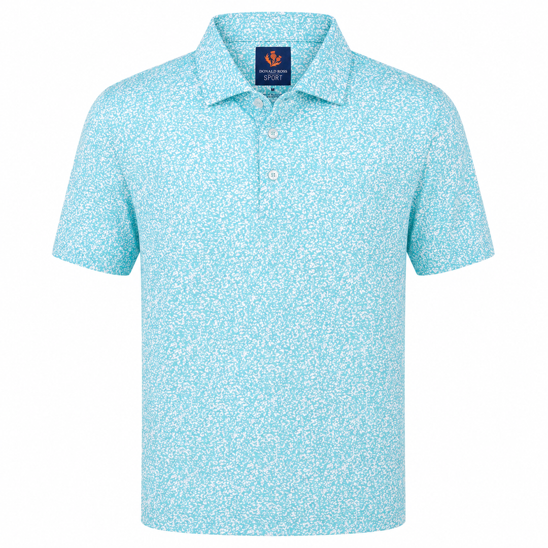 Donald Ross Mens Sport Fit EUGENE Polo - SEA GLASS / WHITE
