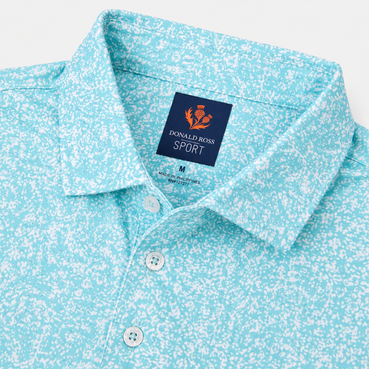 Donald Ross Mens Sport Fit EUGENE Polo - SEA GLASS / WHITE